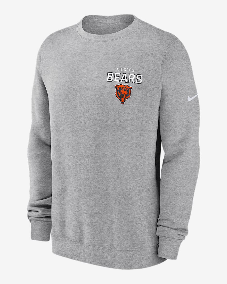 Chicago Bears Draw Block Club Men's Nike NFL Pullover Crew